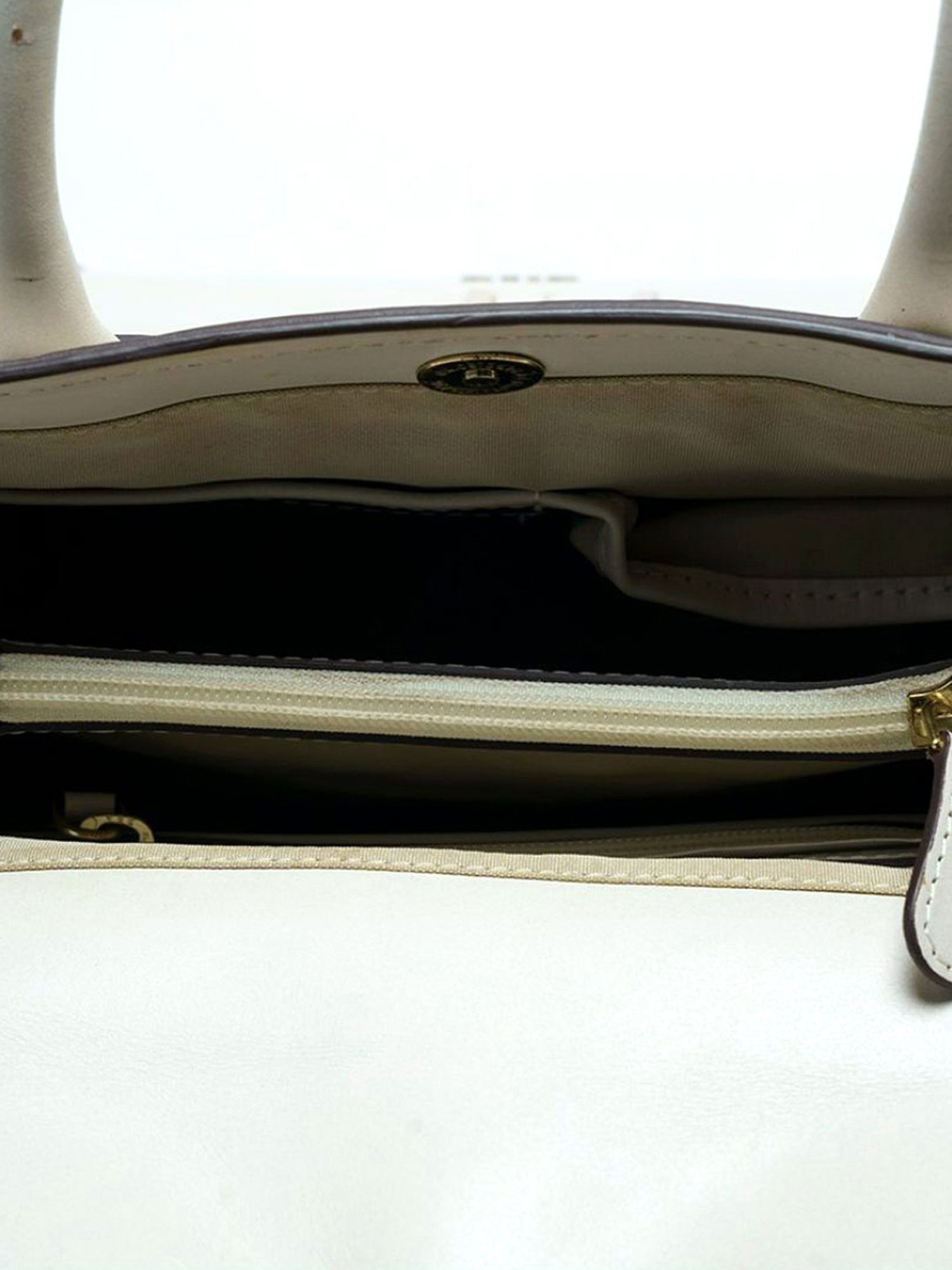 RI2K London White Leather Medium Satchel Handbag