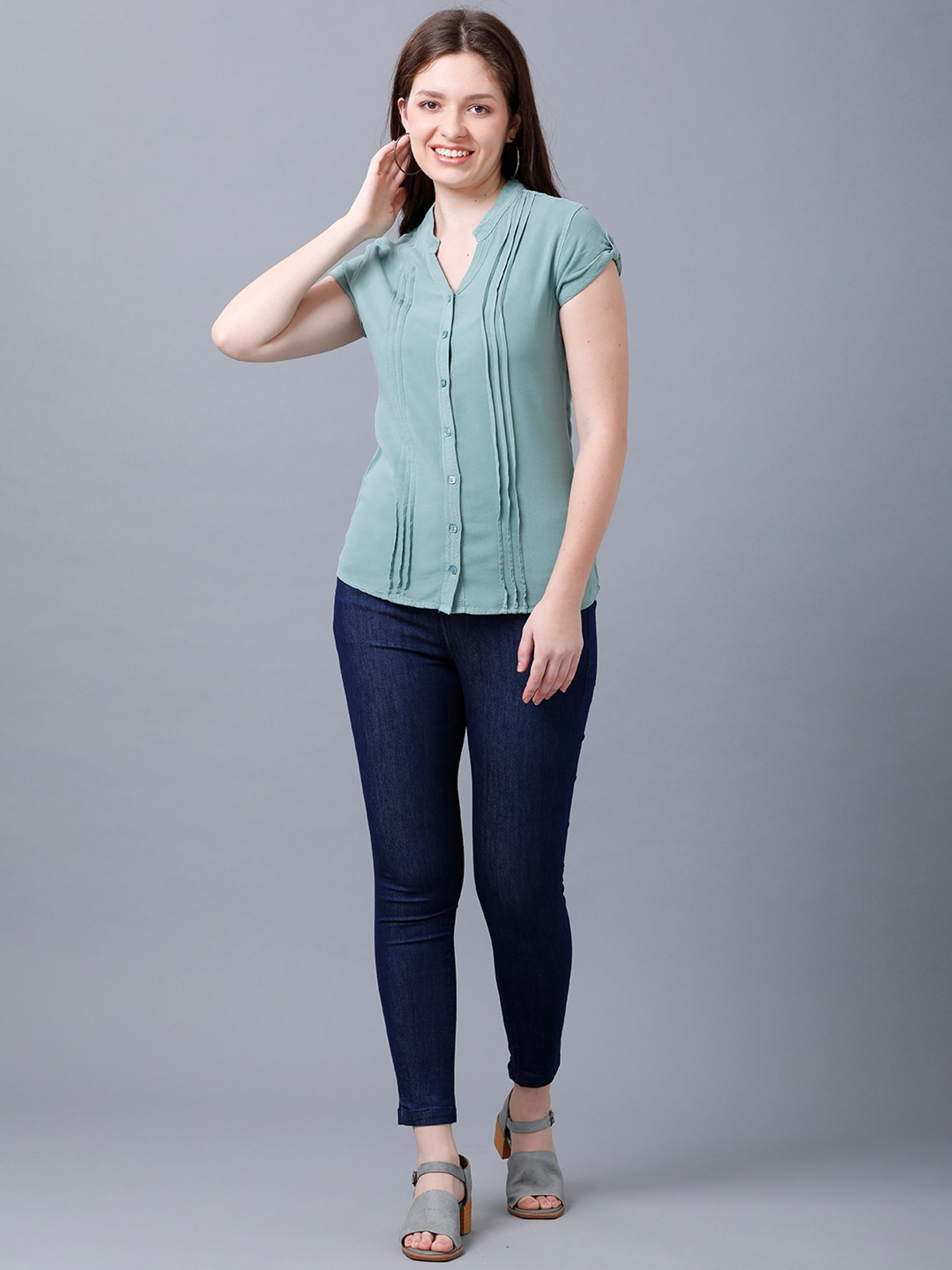 Identiti Mint Green Slim Fit Shirt