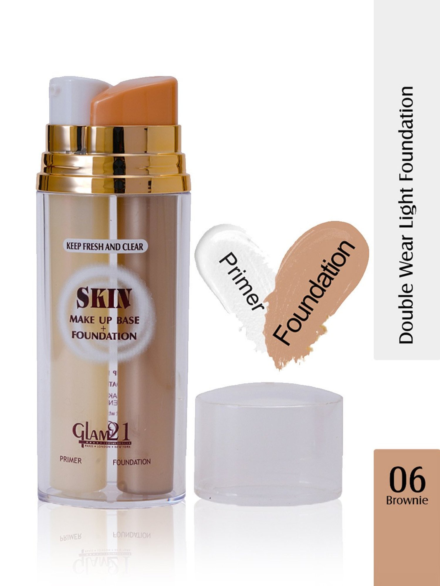 Glam21 Skin Make Up Base + Foundation 06 Brownie - 60 gm