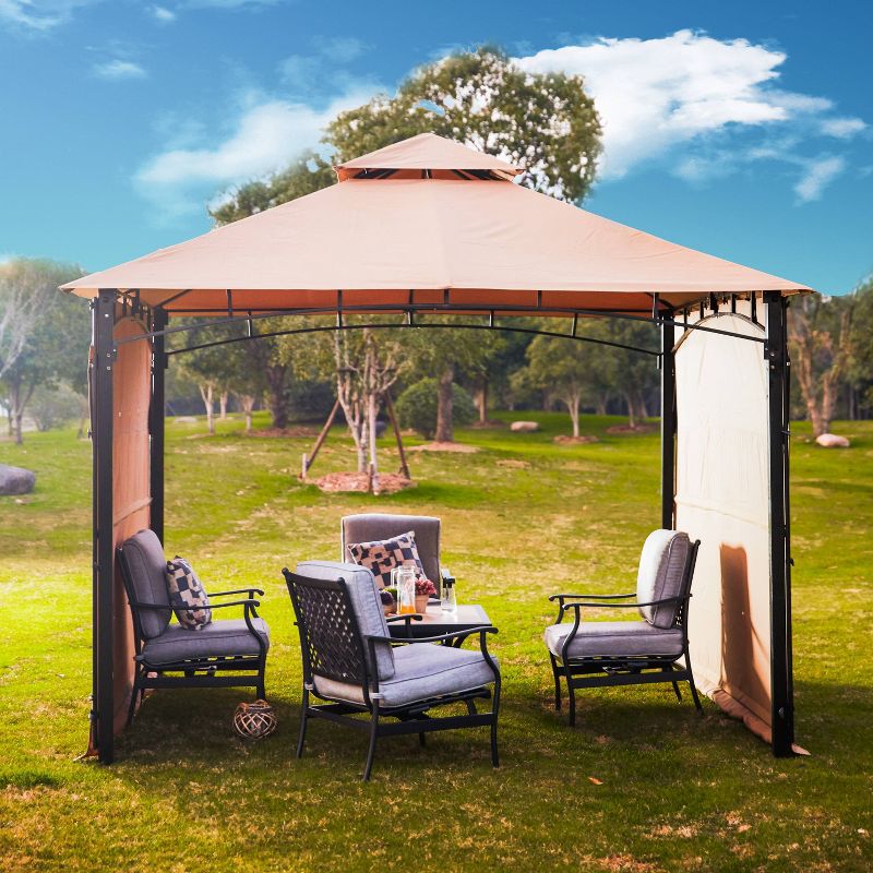 10' x 10' Patio Gazebo with Sunshades - Patio Festival