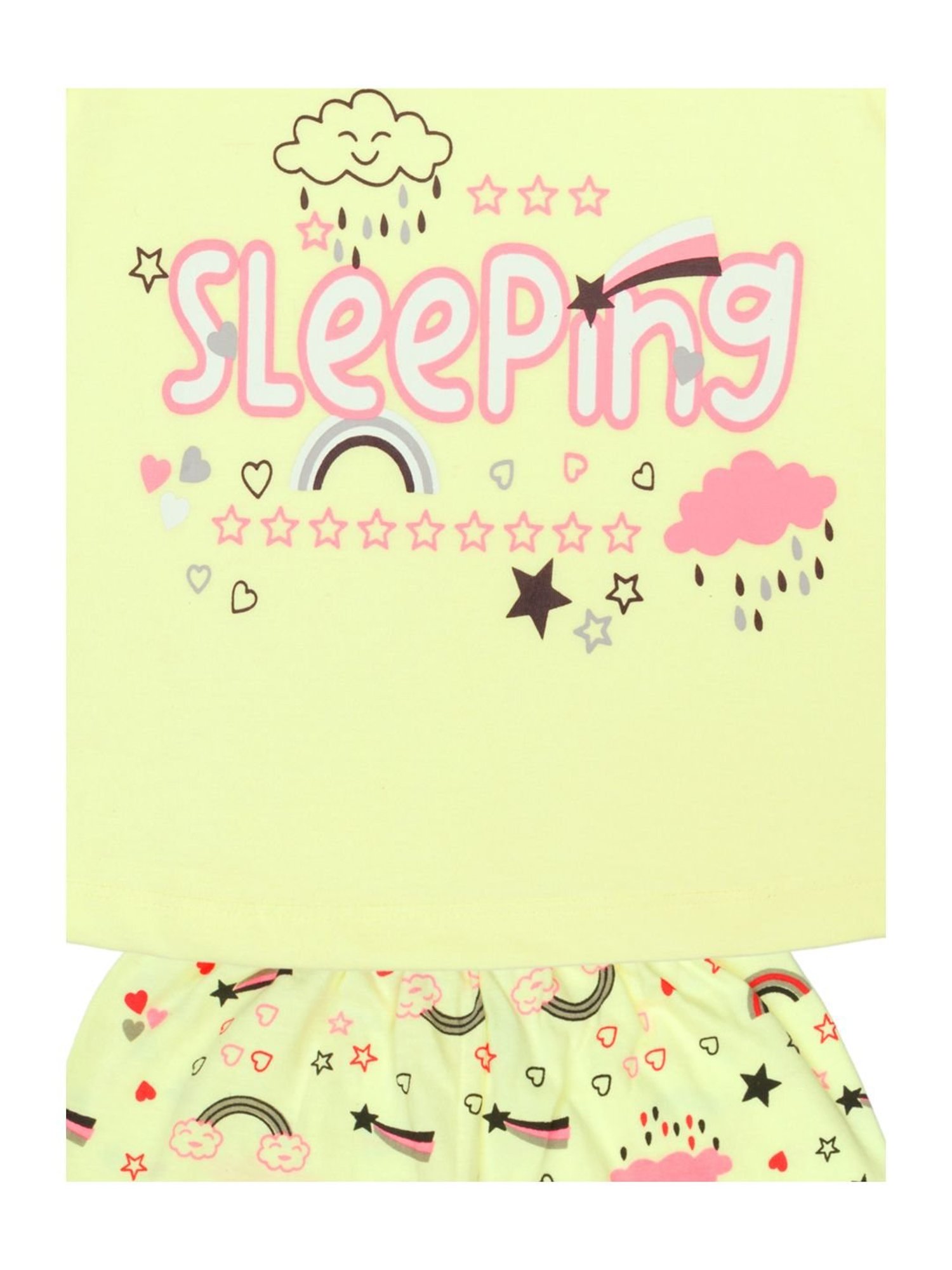 Todd N Teen Kids Yellow Cotton Printed T-Shirt & Capris