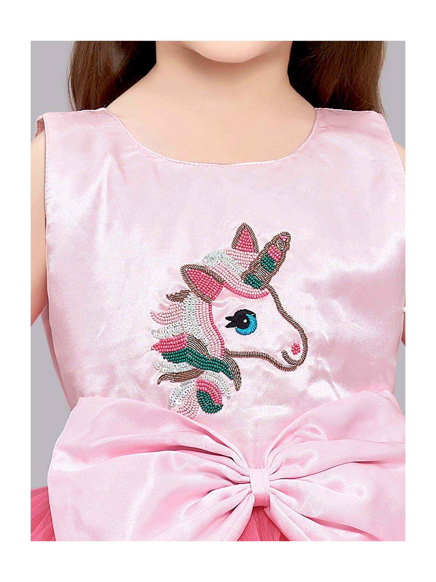Pink Chick Kids Light Pink Embellished Gown