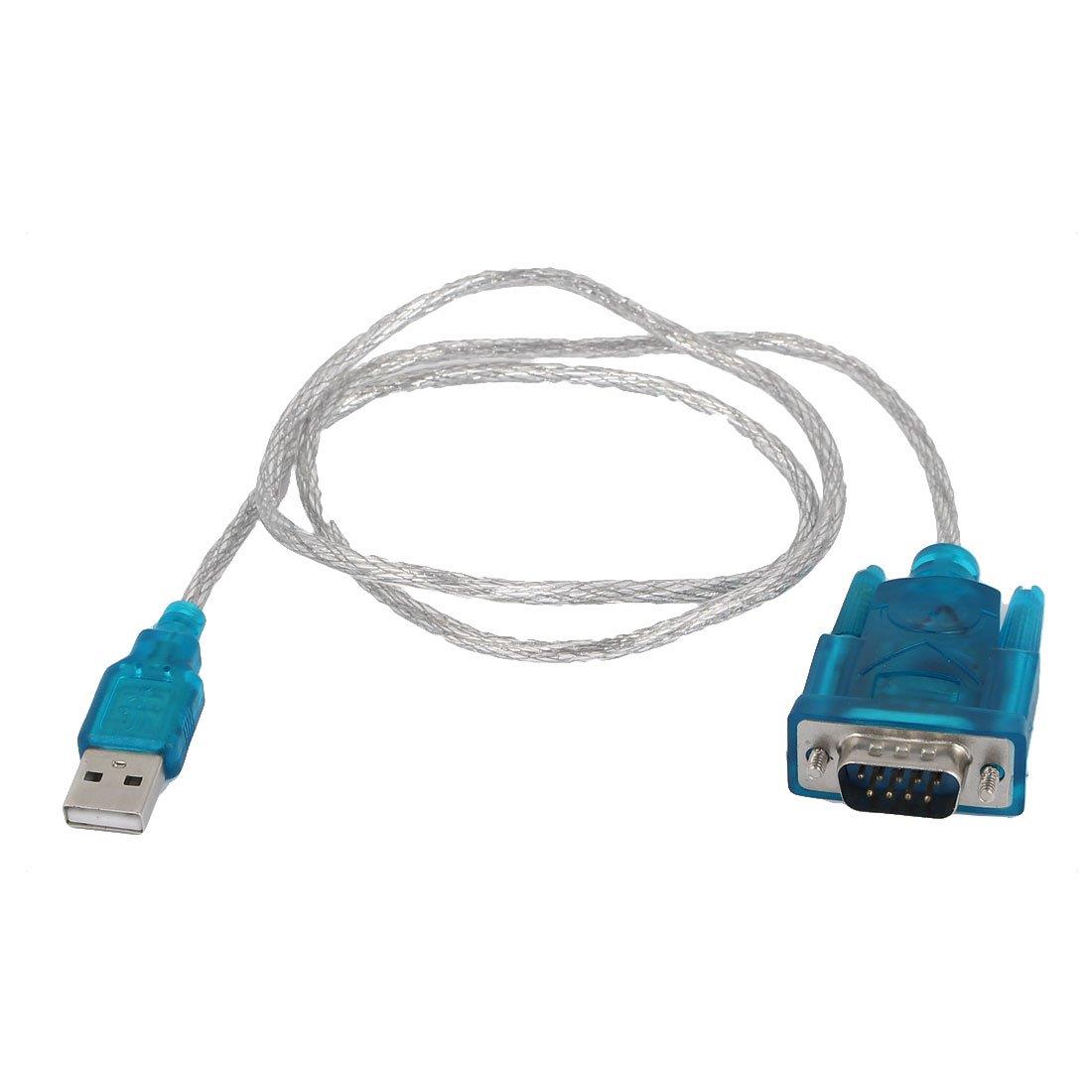 uxcell 2.5FT USB 2.0 to Serial RS323 DB9 9Pin Adapter Cable PDA Cord GPS Converter Blue