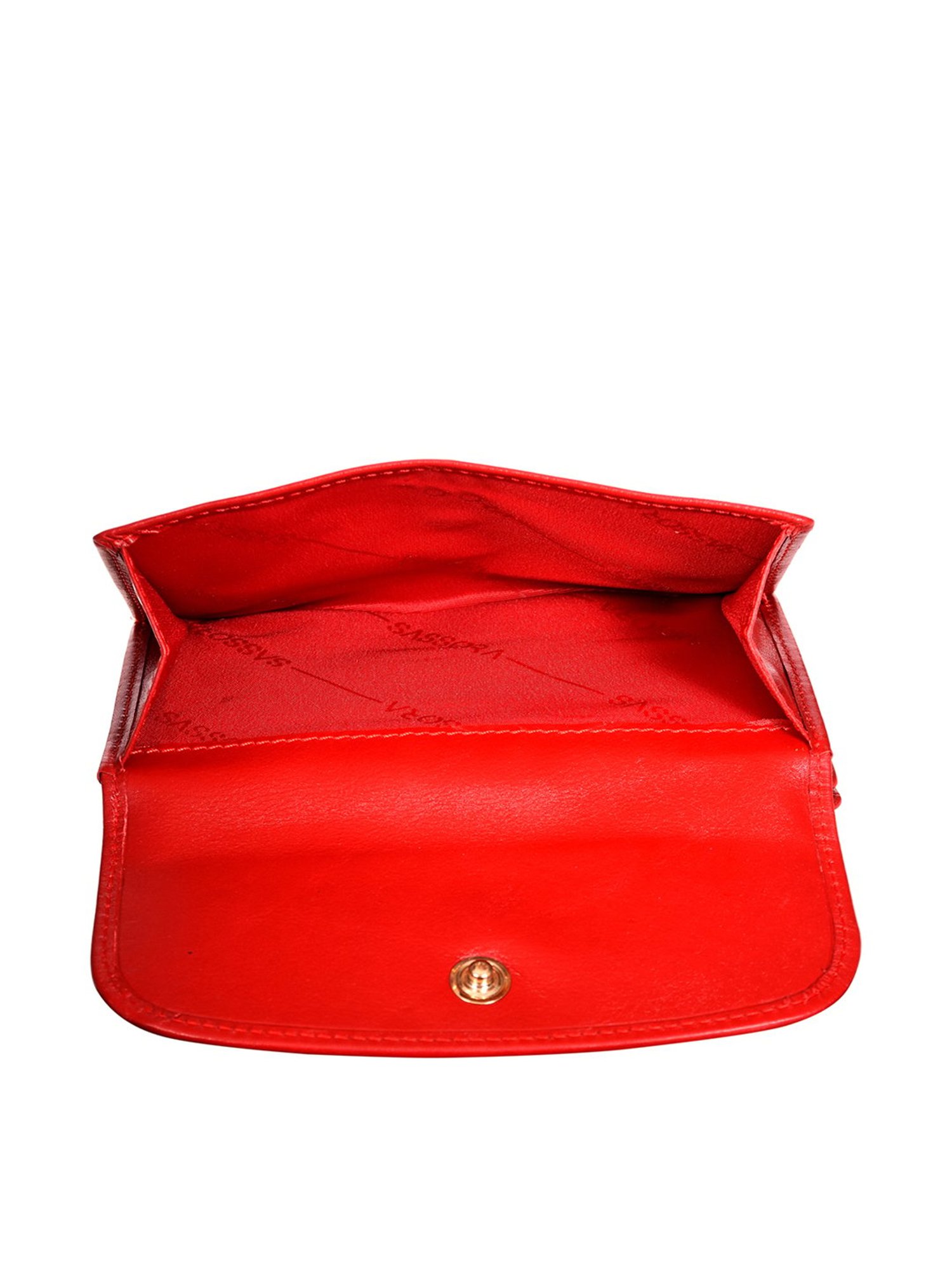 SASSORA Red Solid Rfid Bi-Fold Wallet for Women