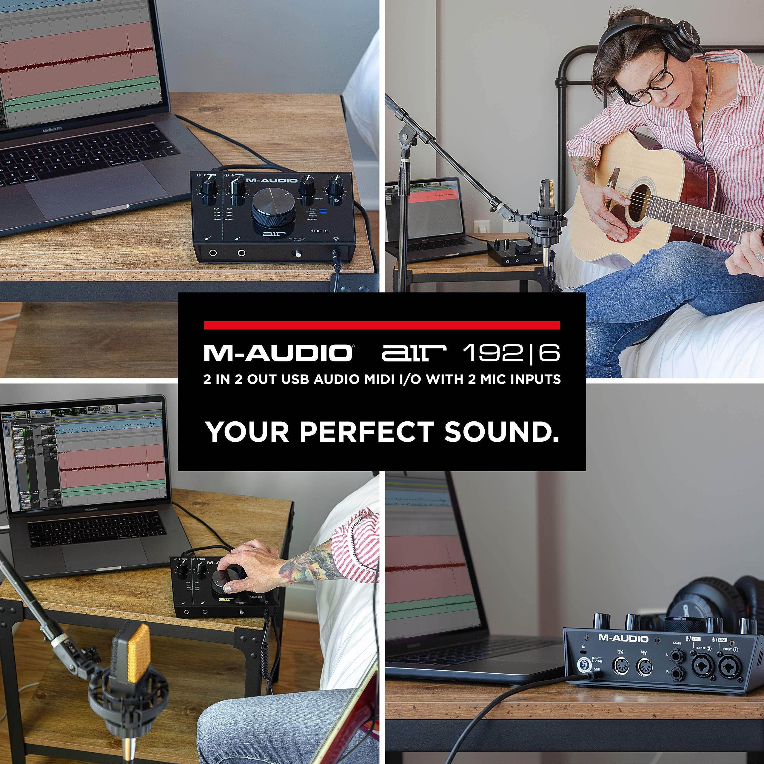 M-Audio AIR 192|6 - 2-In 2-Out USB Audio / MIDI Interface with Recording Software from Pro-Tools & Ableton Live, Plus Studio-Grade FX & Instruments