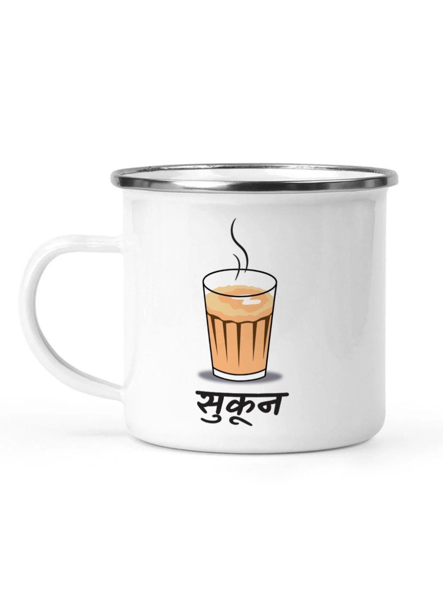 Gathari Enamel White Stainless Steel Coffee Mug