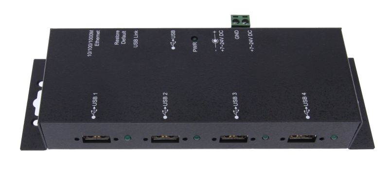 USB 2.0 Over IP Network Industrial 4-Port Hub &ndash; TCP/IP Network