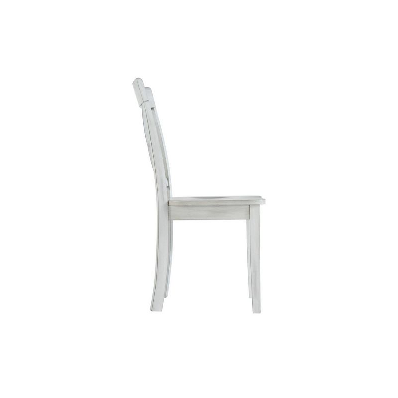 Set of 2 Wooden Dining Chairs with X Shaped Back White - Benzara