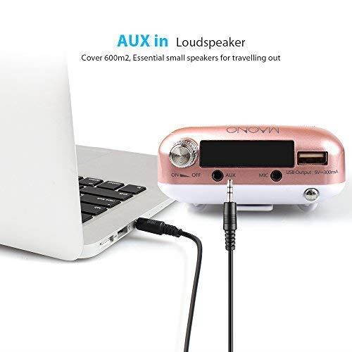 Voice Amplifier MAONO C01 Portable Professional Wired Microphone with Waistband and LED Display, Support FM, MP3 Format Audio for Coaches, Tour Guides, Kindergartener, Promotion,Meeting(Gold Rose)