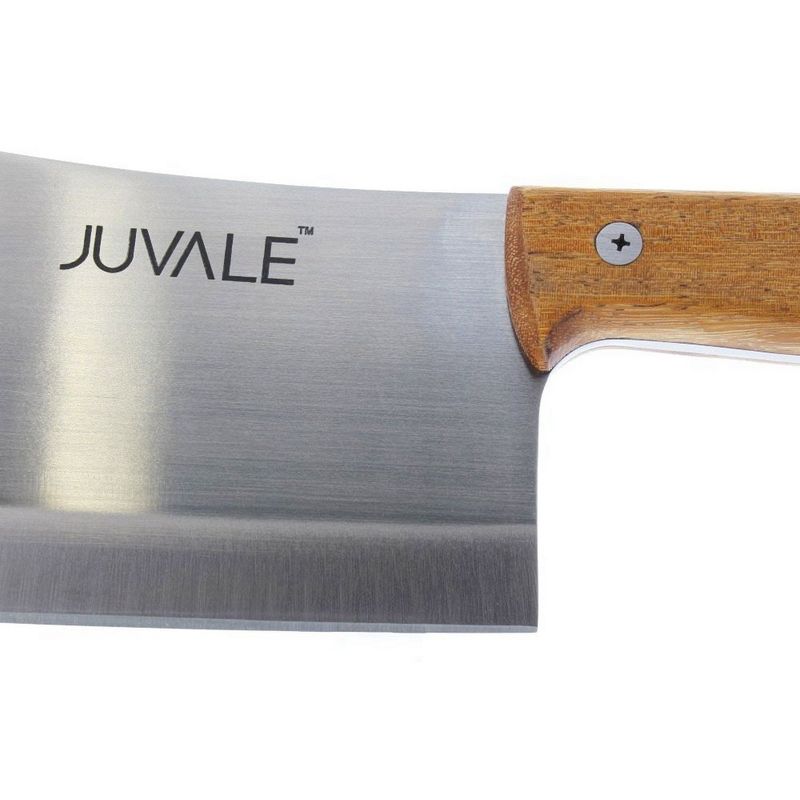 Juvale Meat Cleaver Heavy Duty - Stainless Steel Chopper Knife with Solid Wood Handle, Professional Quality, for Home & Restaurant Use - 8 Inches