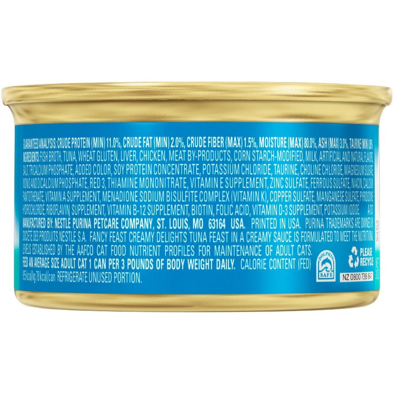 Purina Fancy Feast Creamy Delights In a Creamy Sauce with a Touch of Real Milk Gourmet Wet Cat Food Tuna Feast - 3oz