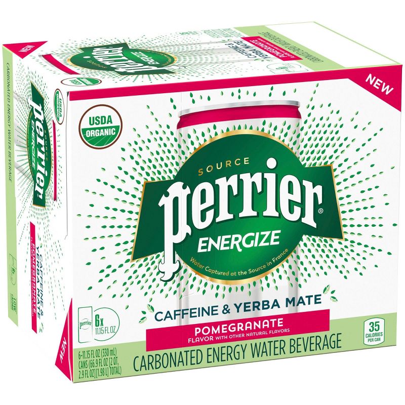 Perrier ENERGIZE Pomegranate Flavored Carbonated Energy Beverage - 6pk/11.15 fl oz Cans