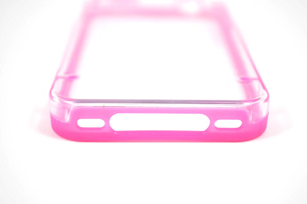 Pink  Glow in the Dark  Rubber Edge iPhone 4 and 4s Plastic Cell Phone Cover Case with Free Stylus