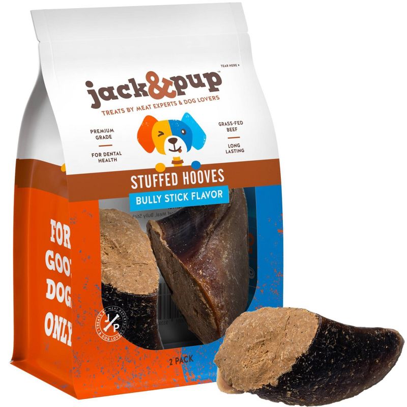 Jack & Pup Beef Bully Stick Hoove Dog Treats - 2pk