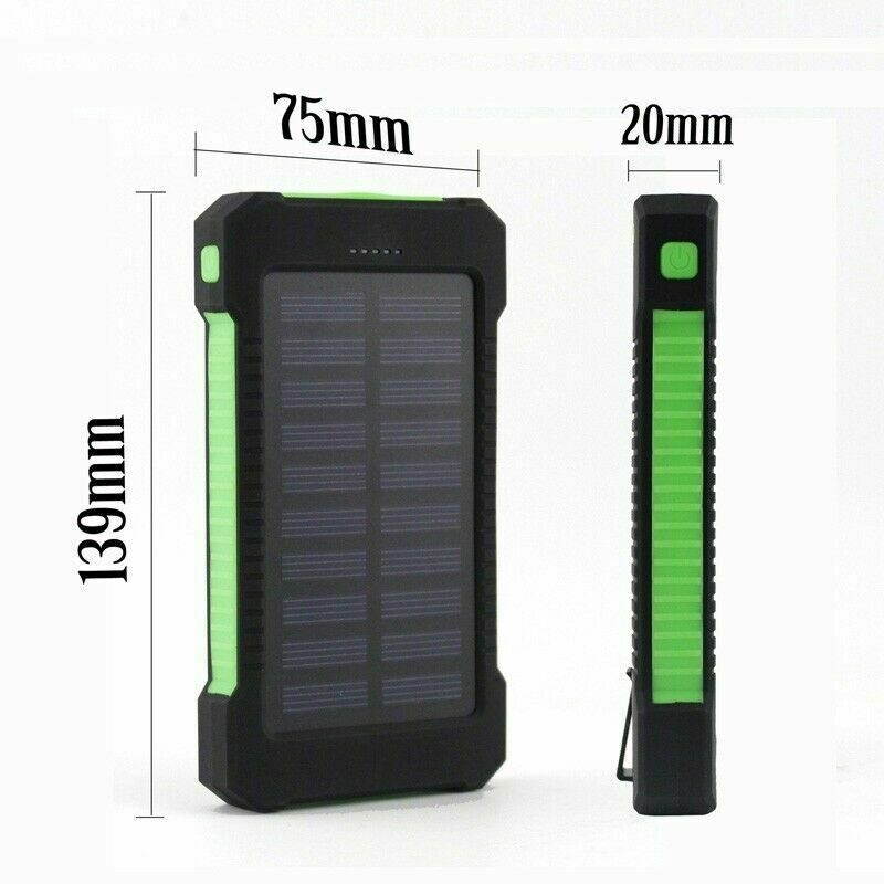 Portable Solar Power Bank 900000mAh Universal 2USB External Battery Charger USA