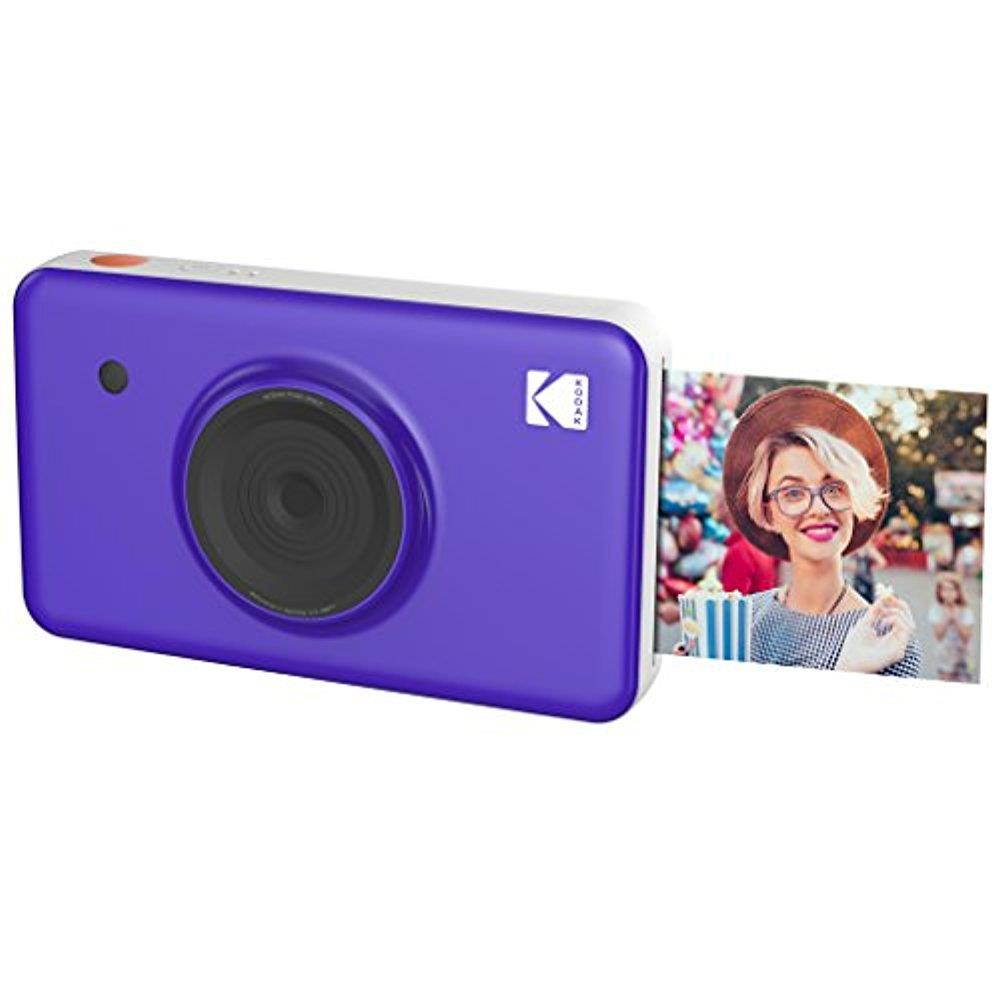 Kodak Mini SHOT Wireless 2 in 1 Instant Print Digital Camera & Printer With LCD Display w/4PASS Patented Printing Technology (Purple) - Real Ink in an Insatnt