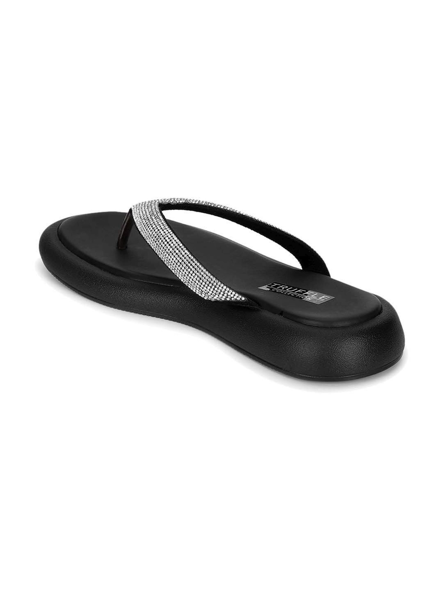 Truffle Collection Women's Black Thong Sandals