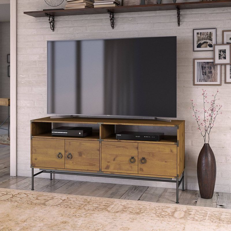 70" TV Stand Ironworks Vintage Golden Pine - Kathy Ireland Home