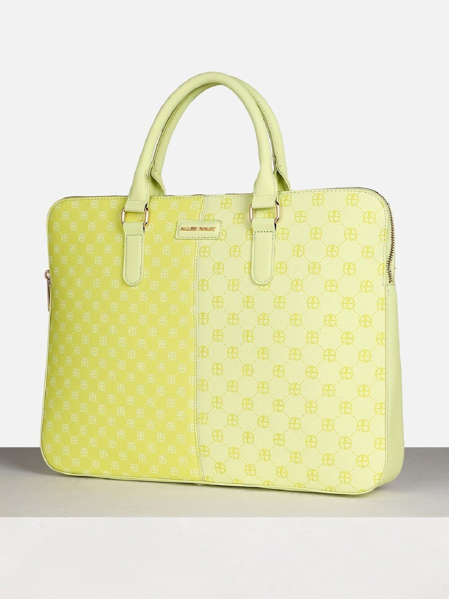 Allen Solly Green PU Laptop Messenger Bag