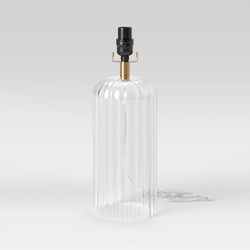 Large Ribbed Glass LED Table Lamp Clear - Project 62™