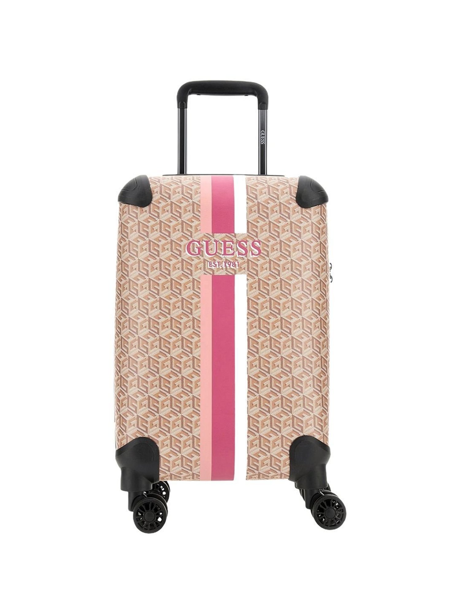 GUESS Beige 4 wheels Free Size HardCabin Trolley Bag