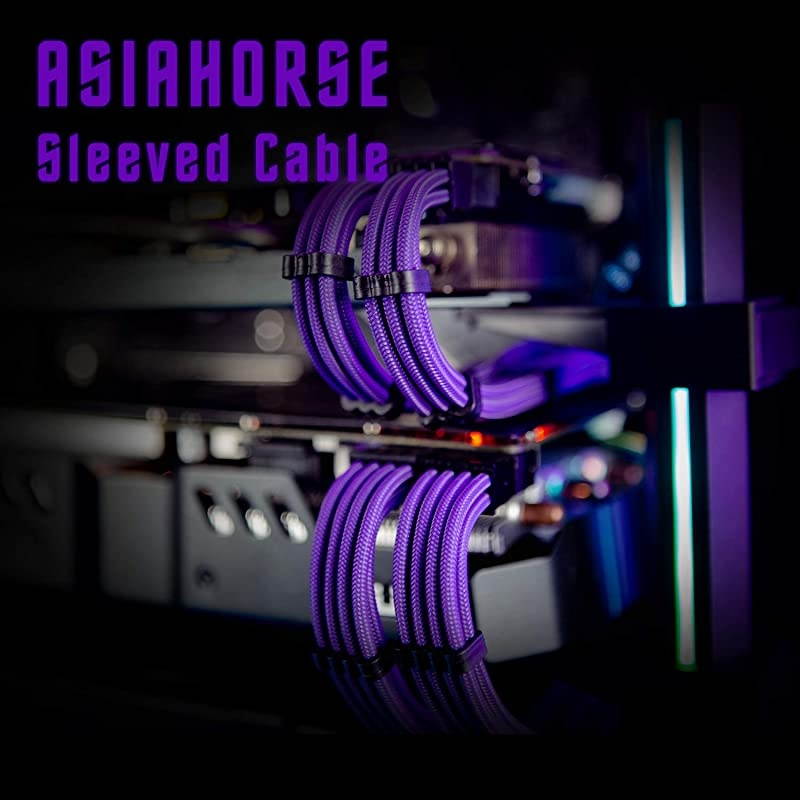 Customization Mod Sleeve Extension Power Supply Cable Kit 18AWG ATXEPS8pin PCIE6pin PCIE Purple