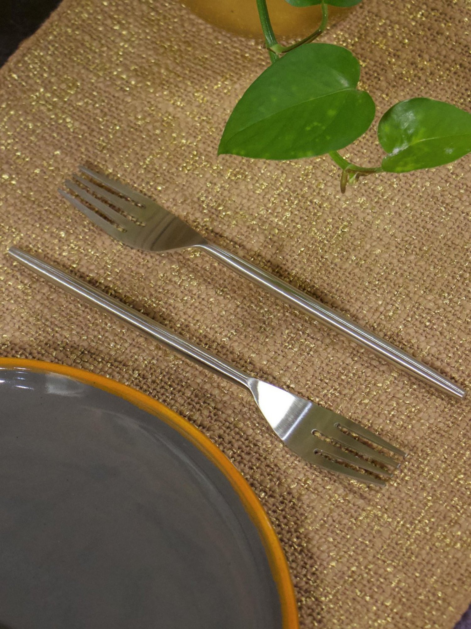 Ambi Handcrafted Steel Fork Set Of 4 - Matt Finish