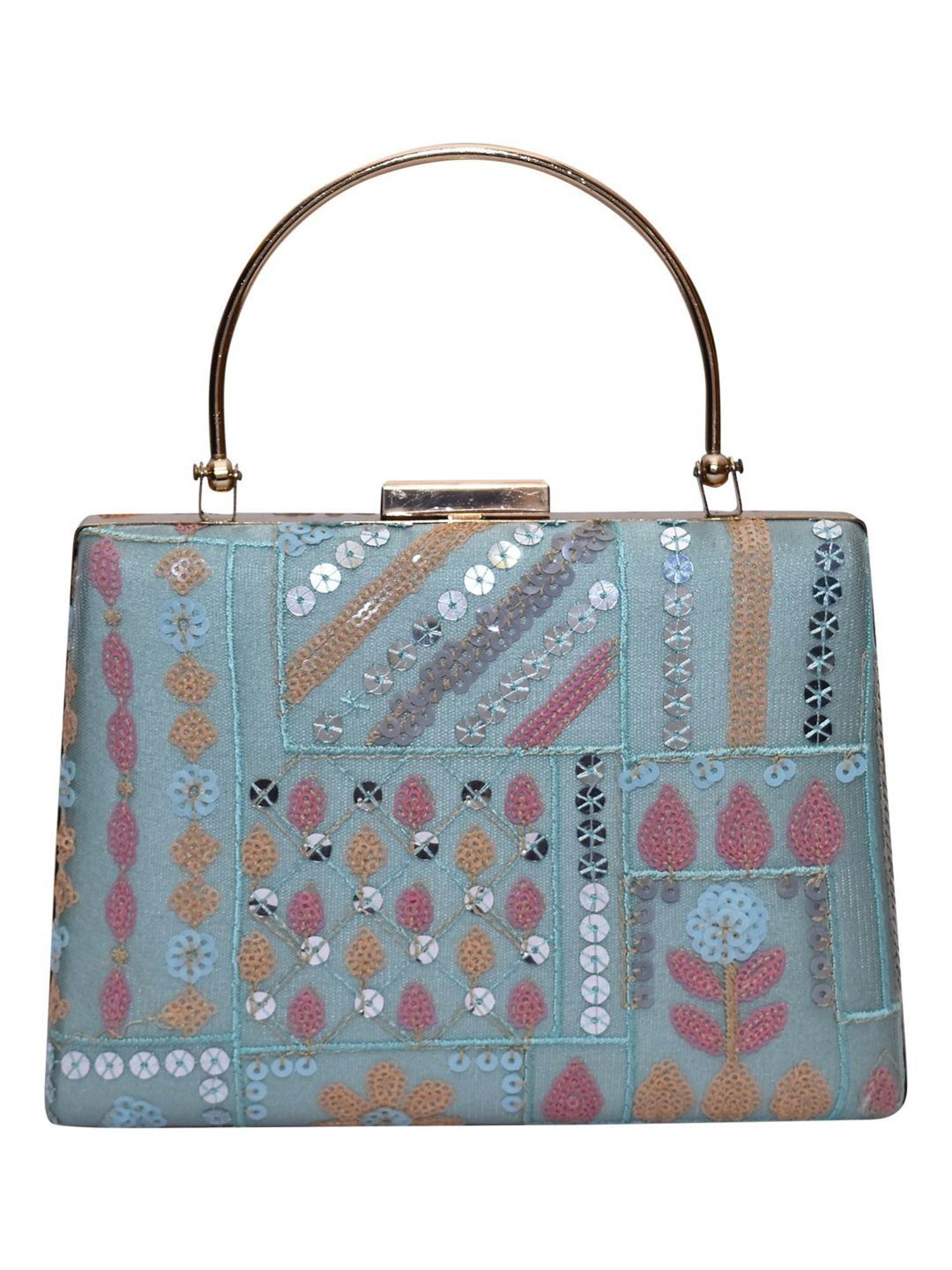 Horra Blue Embellished Clutch