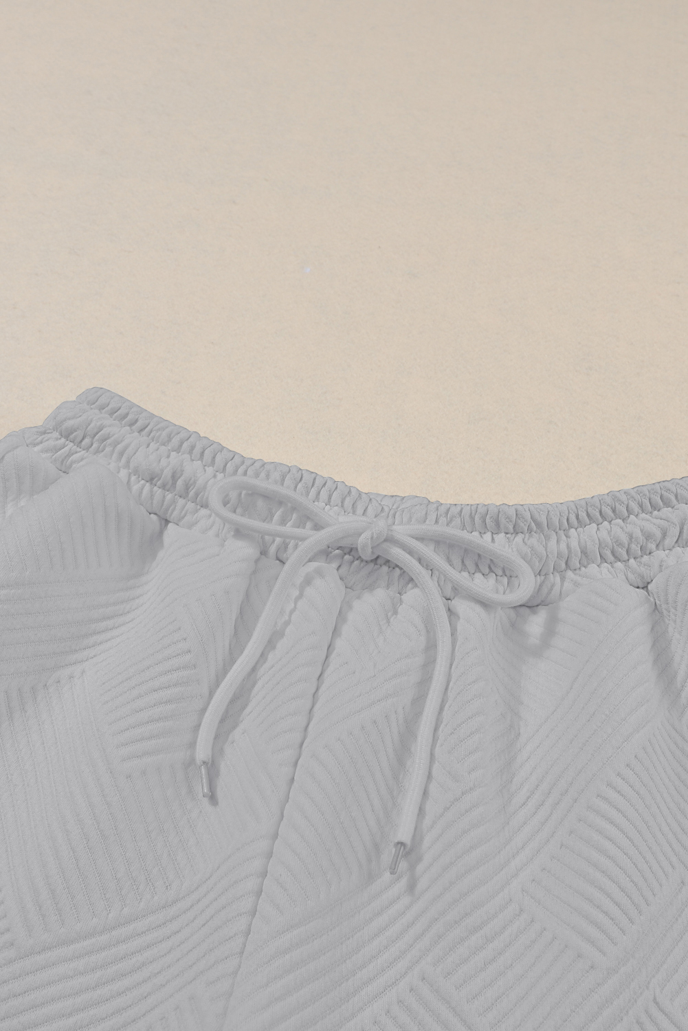 Gray Textured Loose Slouchy Long Sleeve Top and Pants Set