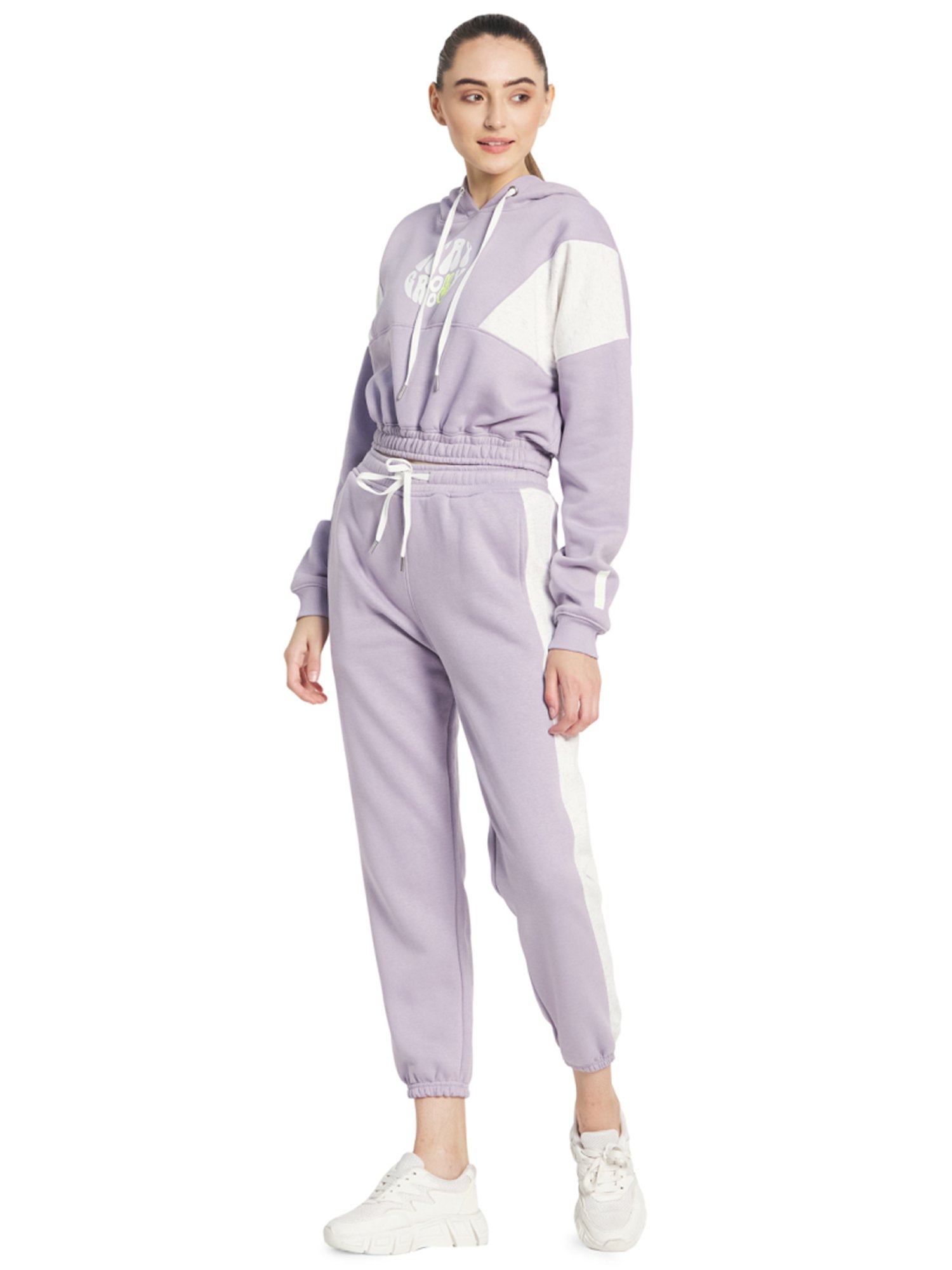 METTLE Purple Graphic Print Track Suit