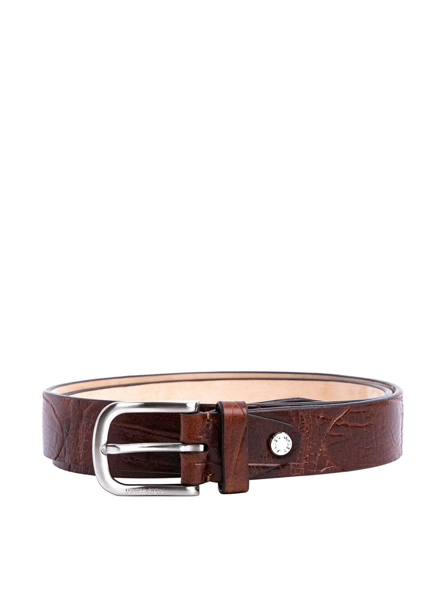 James Aston Brown Leather Waist Belt for Men