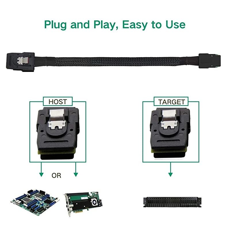 07M Internal Mini SAS 36Pin to SFF8087 Cable Black
