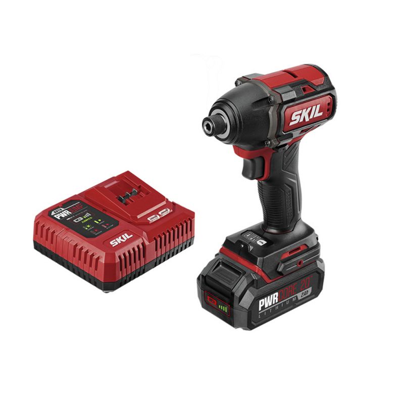 Skil ID573902 PWRCore 20 20V Brushless Lithium-Ion Hex 1/4 in. Cordless Impact Driver Kit (2 Ah)