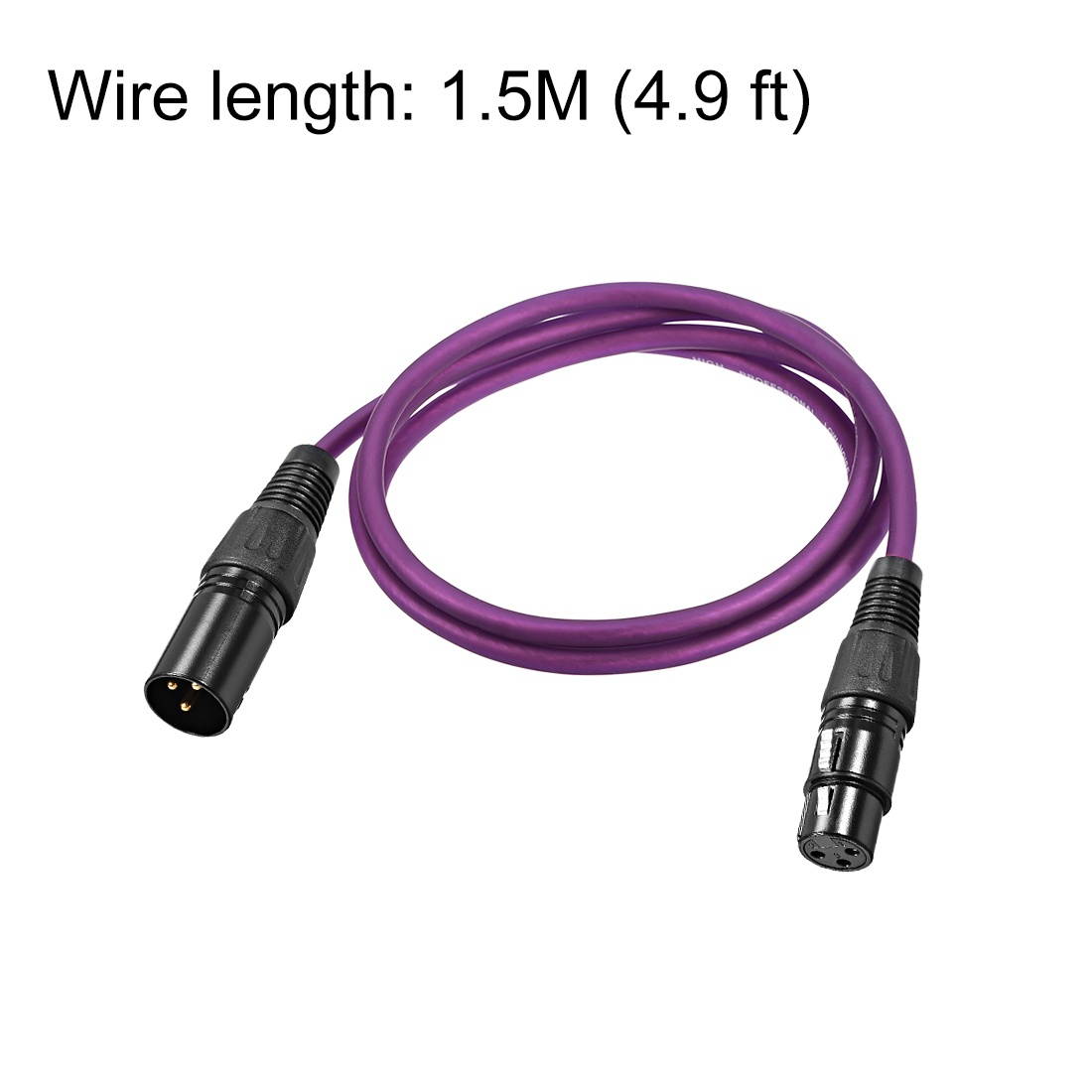 XLR Male to XLR Female Cable Line for Microphone Video Camera Sound Card Mixer Black XLR Purple Line 1.5M 4.9ft