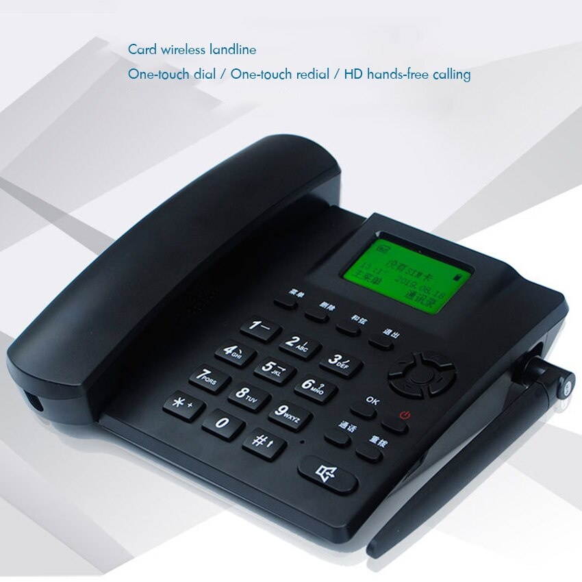 Desktop Wireless Telephone GSM Quadband Fixed Phone for Home and Office SIM Card Desk Phone SMS Support, Handsfree, Alarm