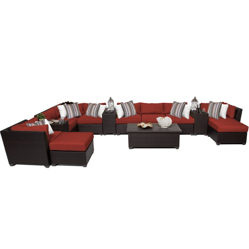 3pc Outdoor Wicker Conversation Set with Sofa Chairs & Table - Crestlive Products