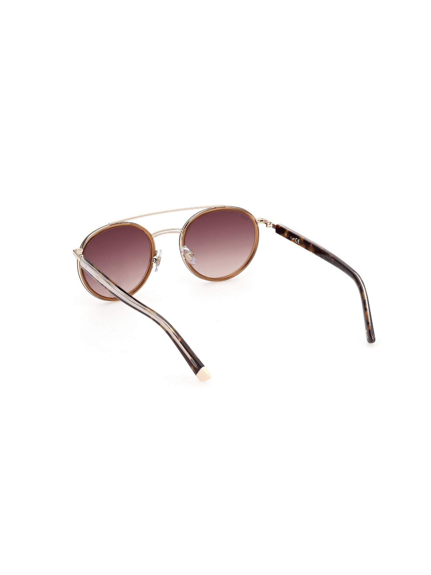 Web Eyewear Brown Round Unisex Sunglasses Designed in Italy