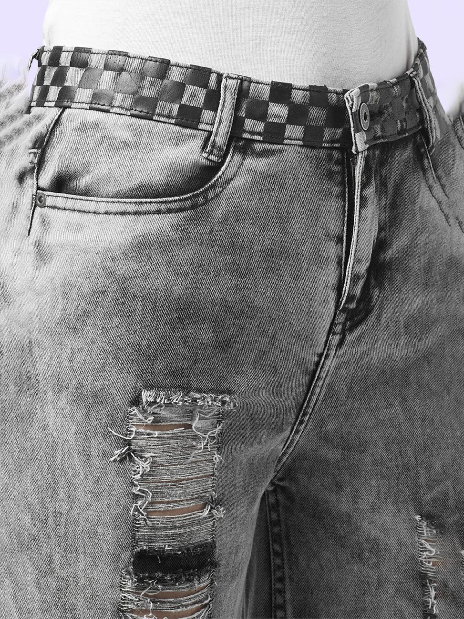 Coolsters by Pantaloons Girls Grey Cotton Distressed Jeans