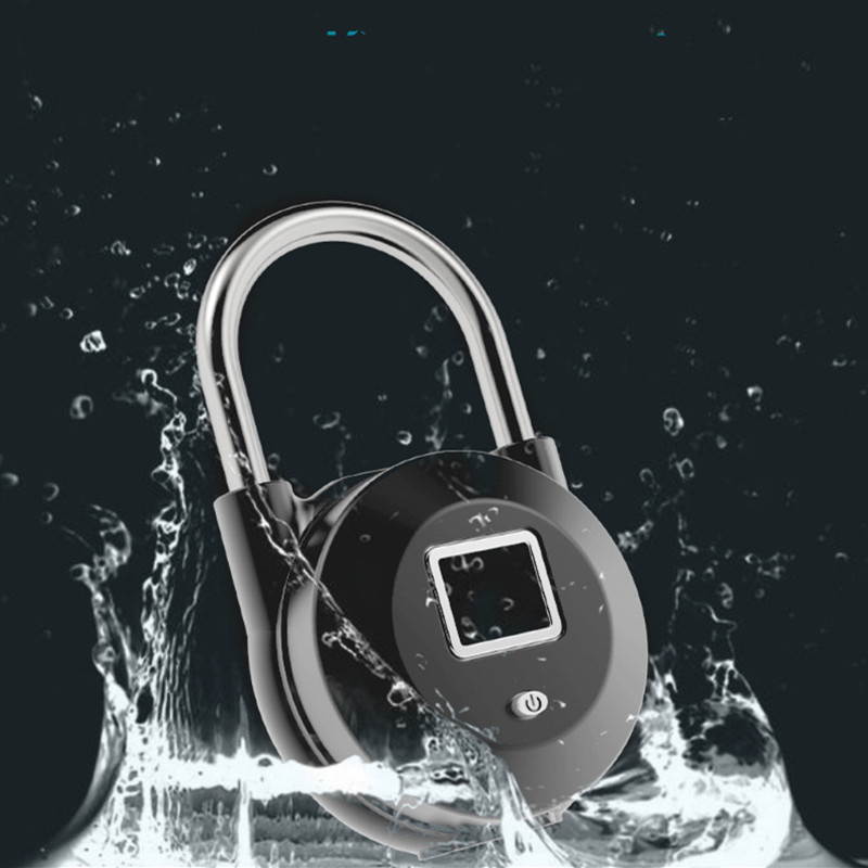Smart Fingerprint Door Lock Padlock USB Charging Keyless Anti Theft Travel Luggage Drawer Safety Lock Escape Room Lock 0.5 Second Unlock IP65 Waterproof