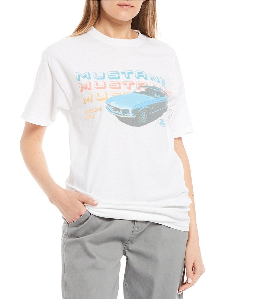 Junk Food Mustang Stacked Logo Graphic Tee
