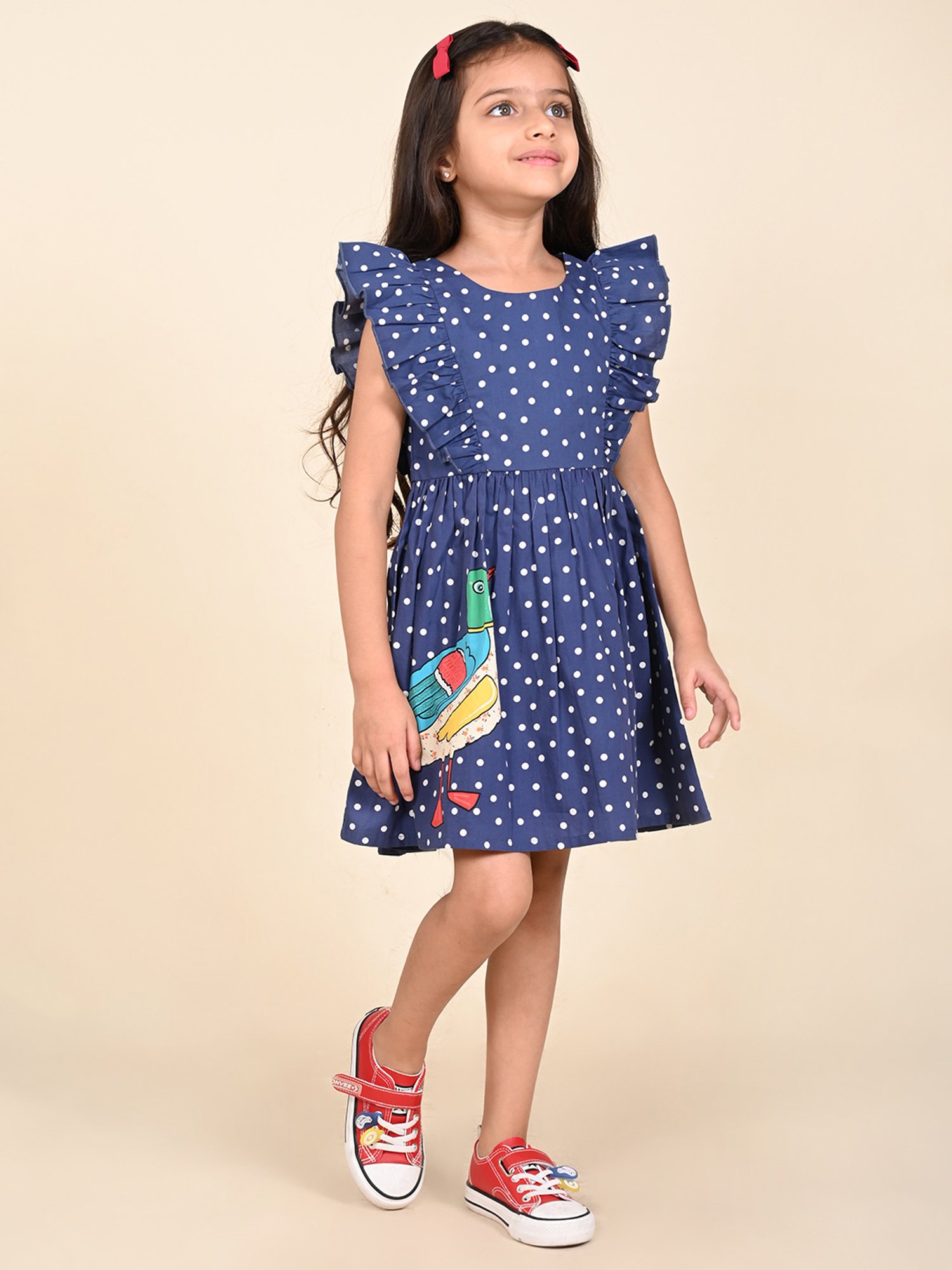 LilPicks Kids Blue Printed Dress