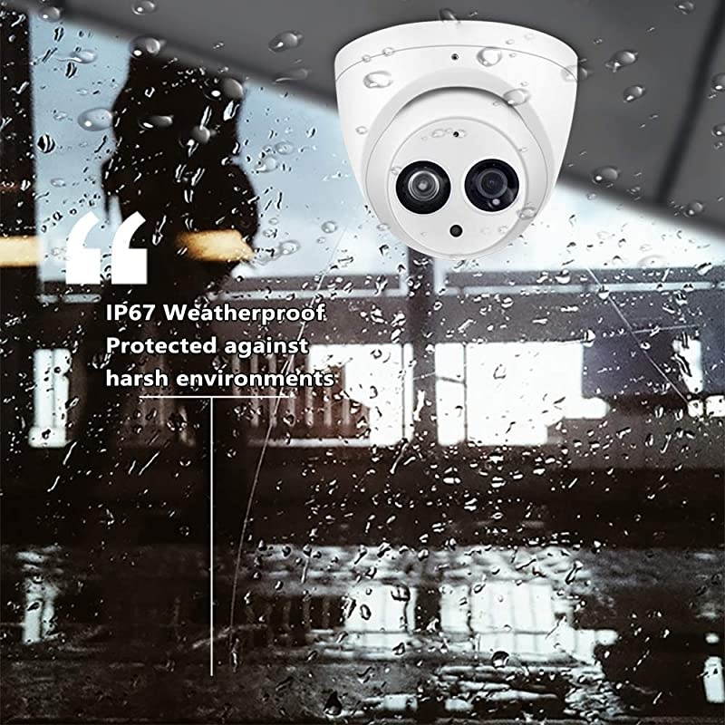 PoE Outdoor IP Camera - OEM IPC-HDW4631C-A 2.8mm Dome Security Camera with 164ft IR Night Vision, Built-in Mic, H.265+, WDR, 3D DNR, IP67 Waterproof