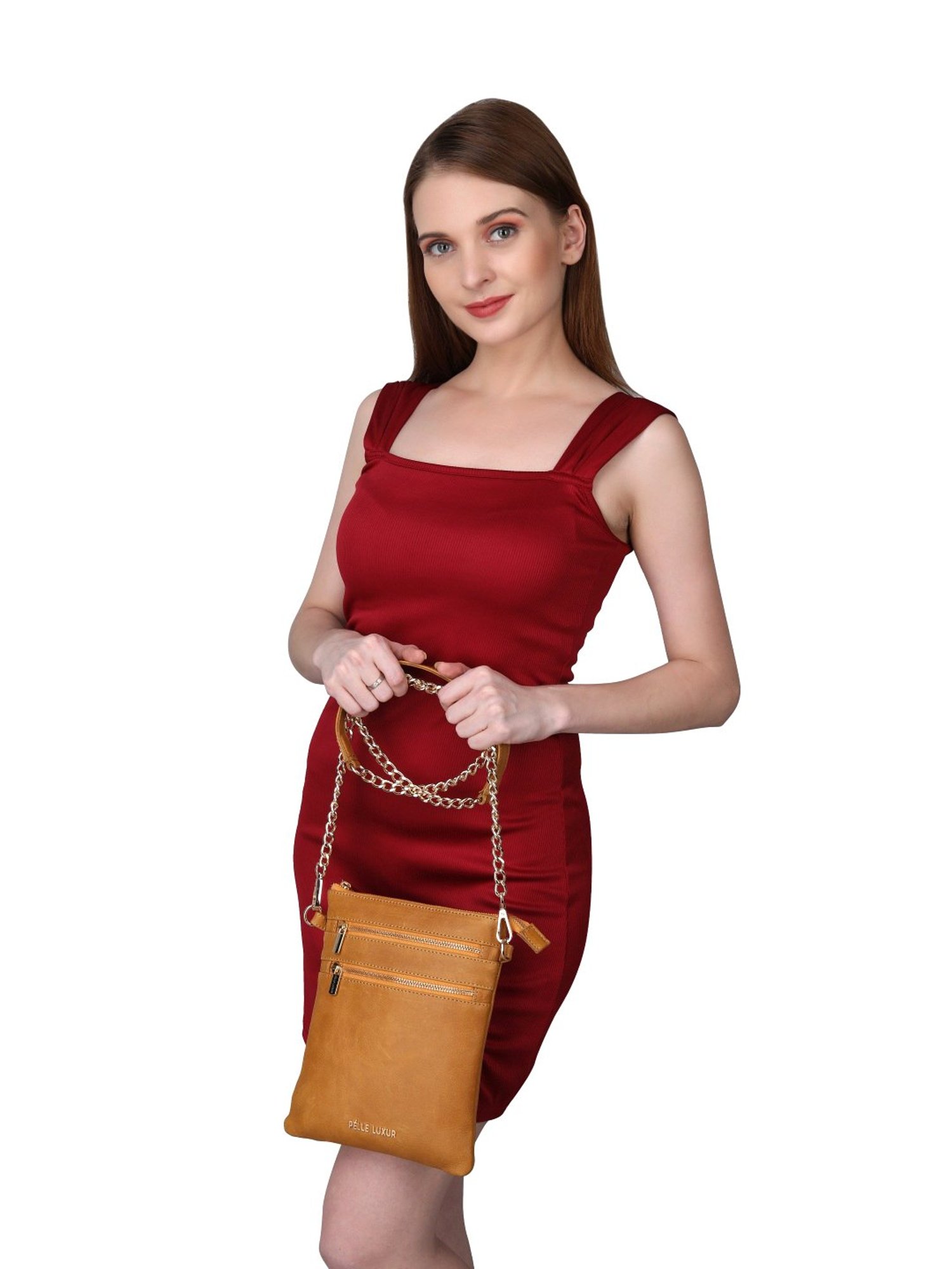 PELLE LUXUR Yellow Small Shoulder Bag