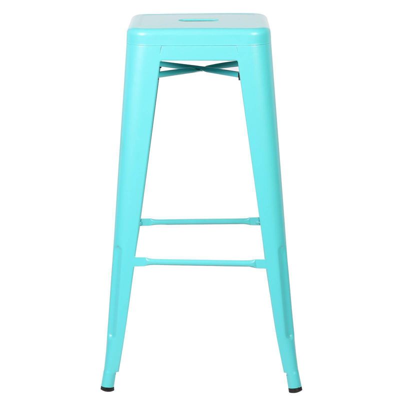 Set of 4 Franco Industrial Barstools Aqua - Edgemod