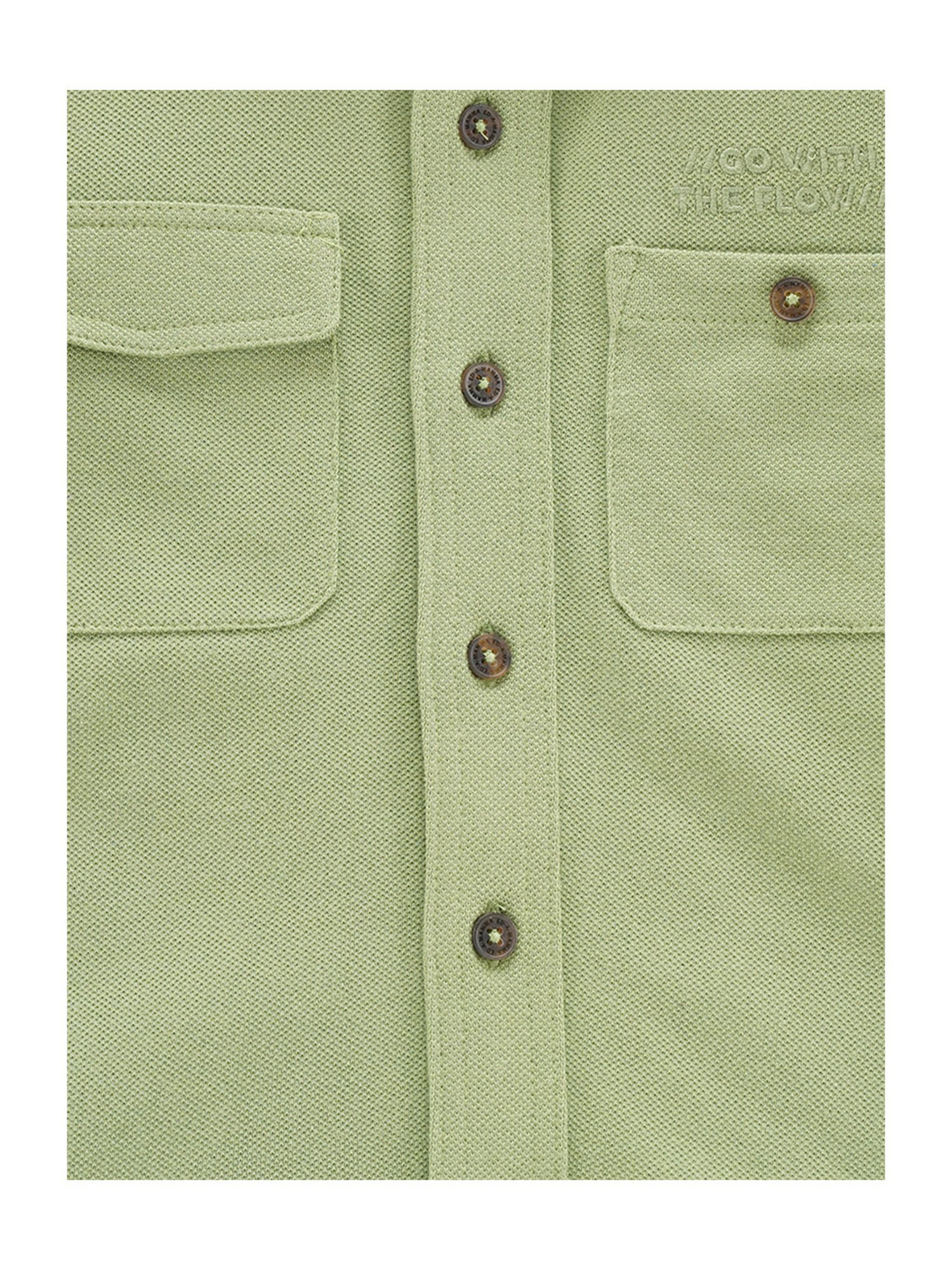 Ed-a-Mamma Kids Green Solid Full Sleeves Shirt