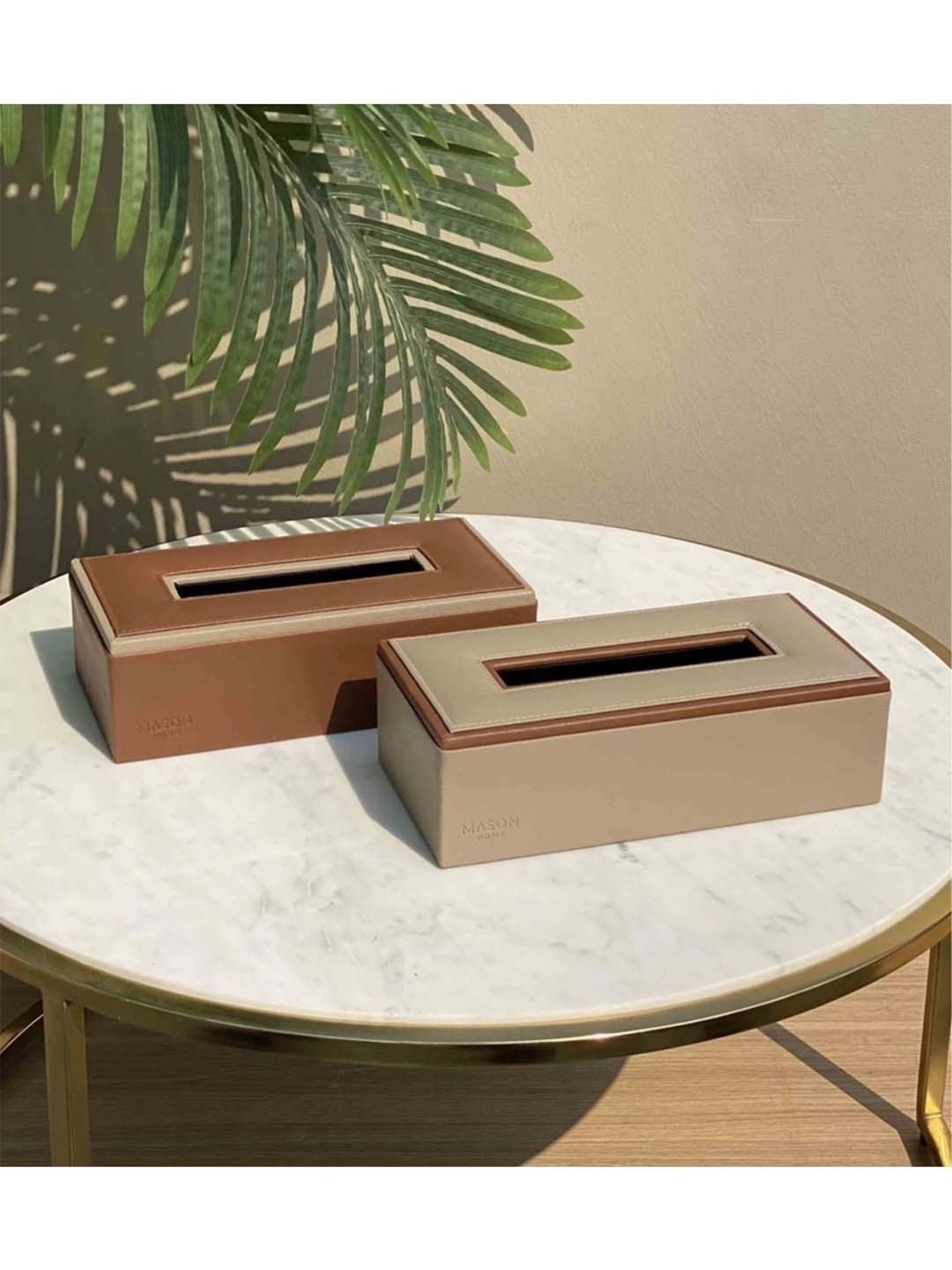 Mason Home Taupe Naples Tissue Box