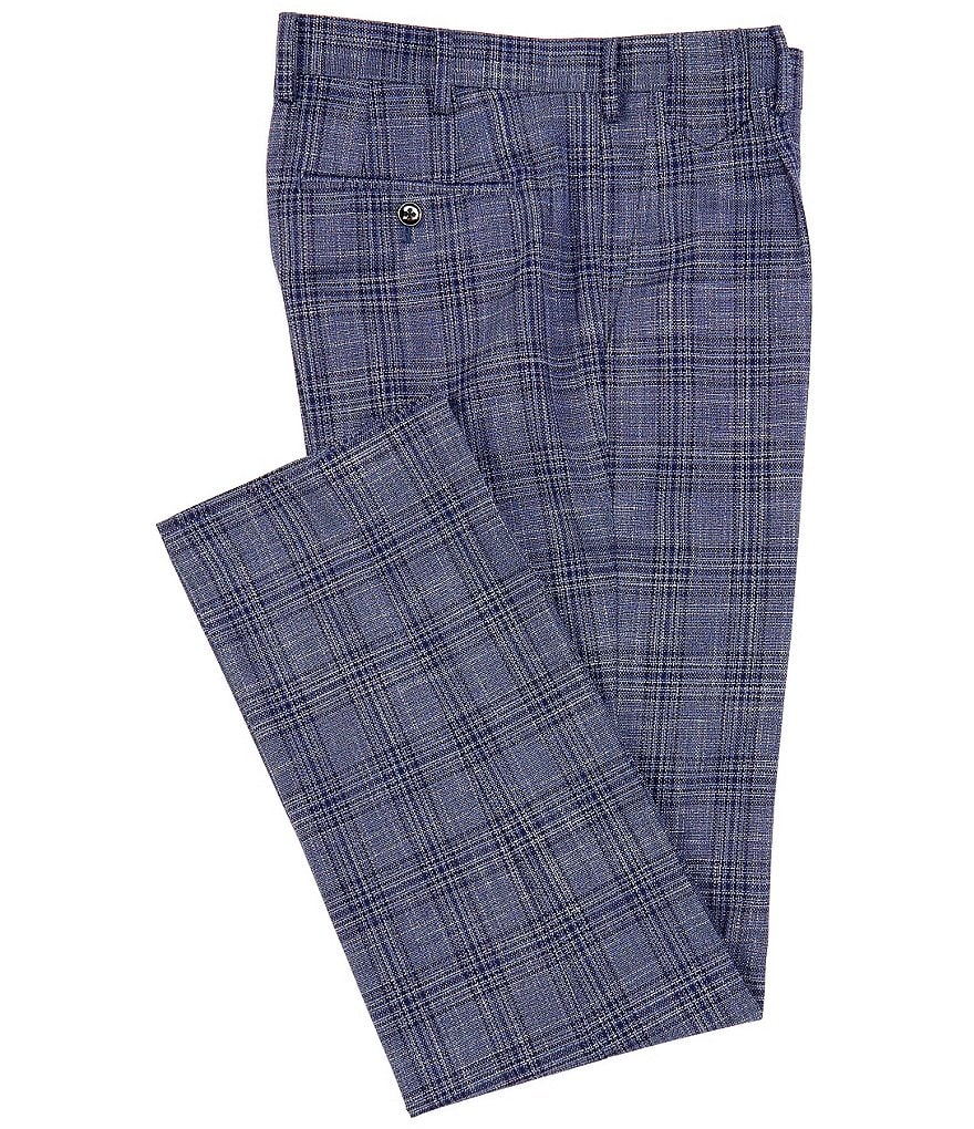 Murano Alex Slim-Fit Pleated Plaid Suit Separates Dress Pants