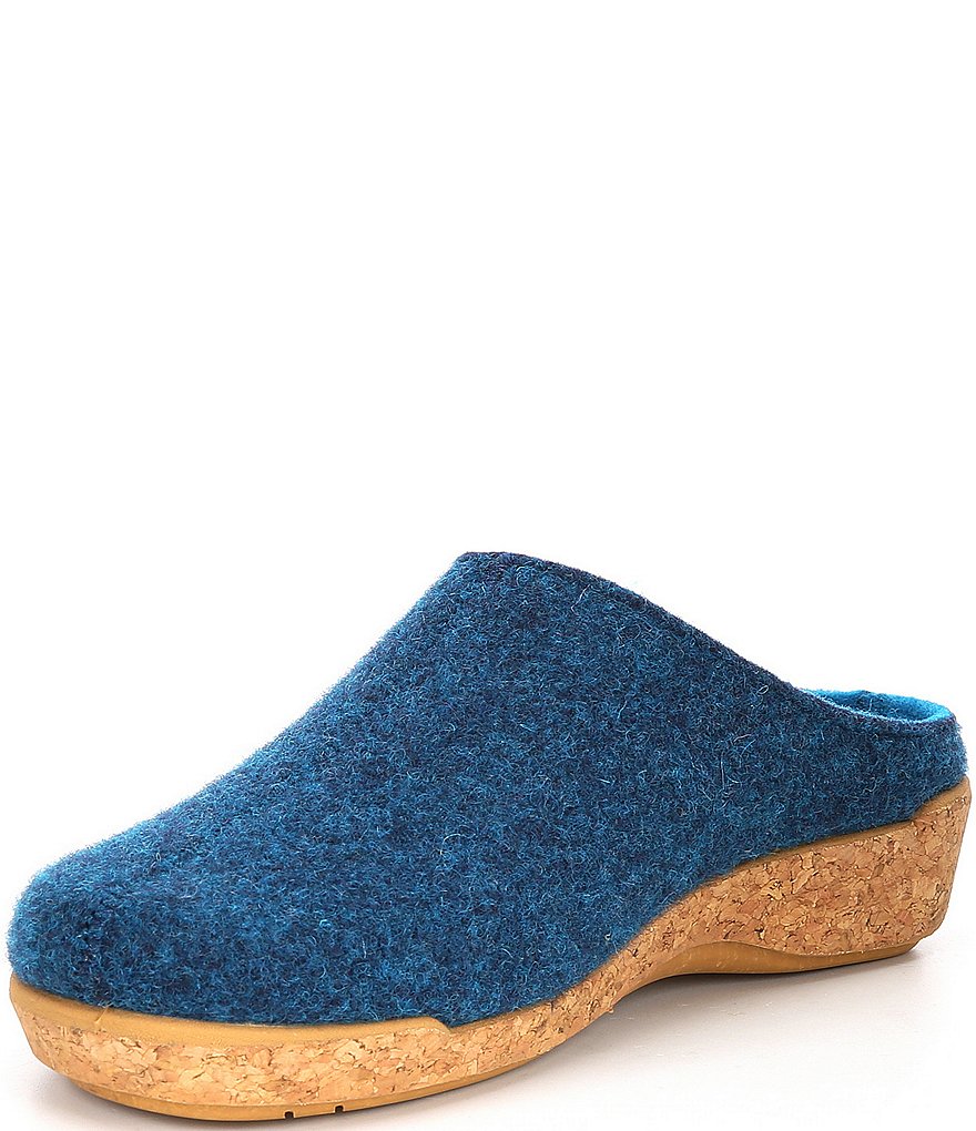Taos Footwear Woollery Wool Cork Wedge Clogs