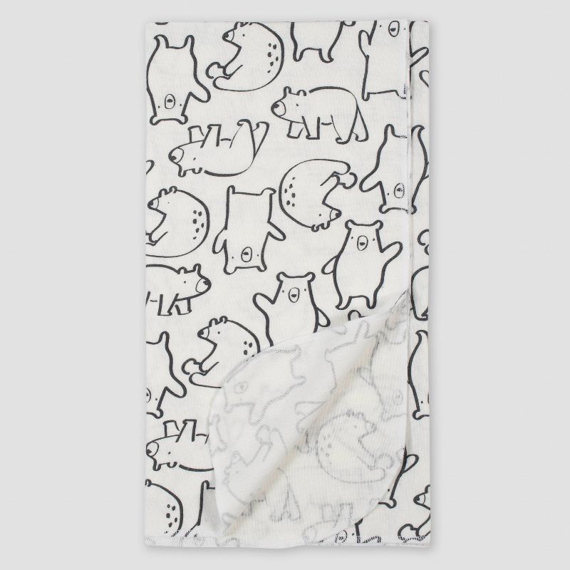 Gerber Baby Boys' 4pk Bear Flannel Blanket Set - Gray