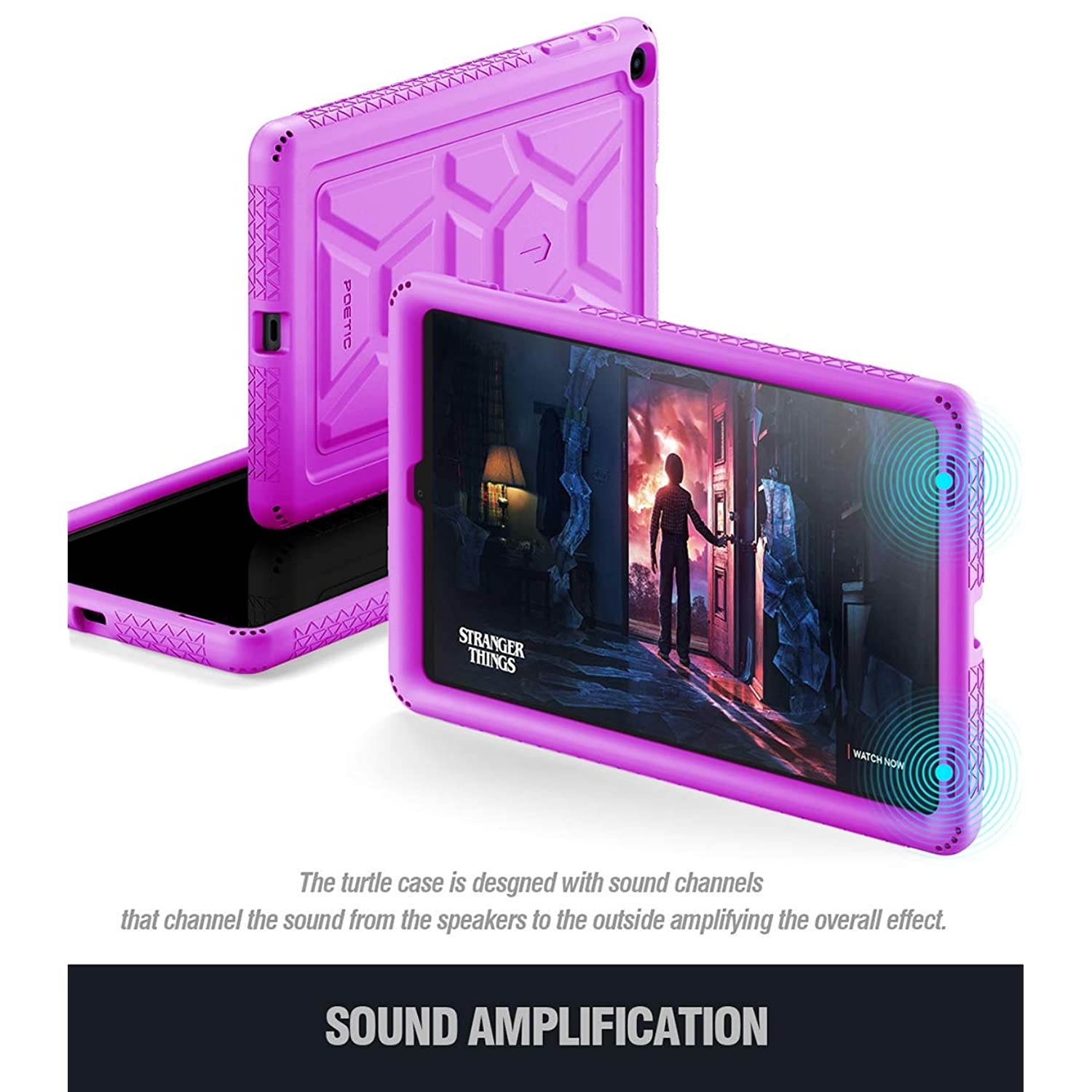 Galaxy Tab A 10.1 2019 Case, Model SM-T510/T515, Poetic Heavy Duty Shockproof Kids Friendly Silicone Case Cover,TurtleSkin Series, for Samsung Galaxy Tab A Tablet 10.1 Inch (2019), Purple